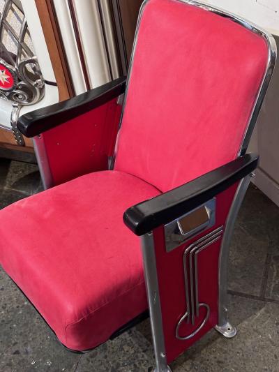Restored Art Deco Movie Theater Seats Pair