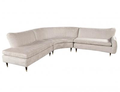 Restored Vintage Mid Century Modern Sectional Sofa Set