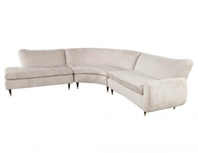 Restored Vintage Mid Century Modern Sectional Sofa Set