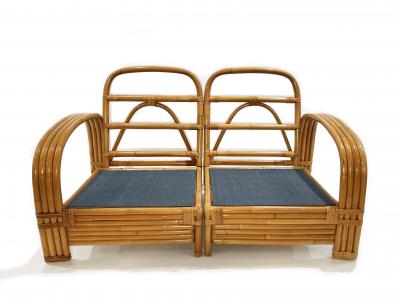 Restored Vintage Two Seater Rattan Settee 1950s