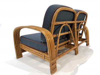 Restored Vintage Two Seater Rattan Settee 1950s