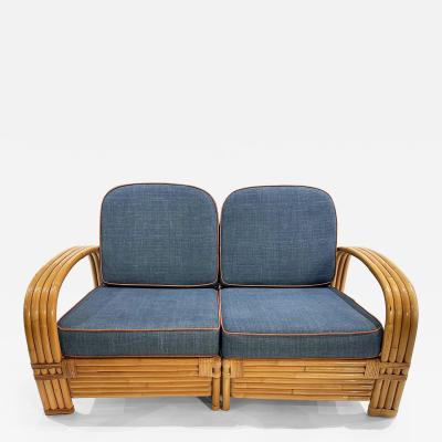 Restored Vintage Two Seater Rattan Settee 1950s