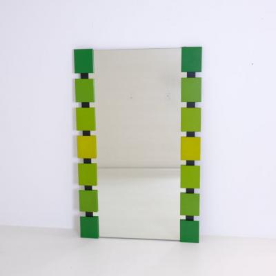 Retro Sculptural Colourfully Framed Mirror M kisen Kuvastin Finland 1975