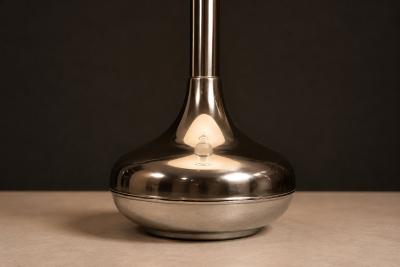 Rewired Brazilian Modern Table Lamp in Chrome Metal and Acrylic Shade