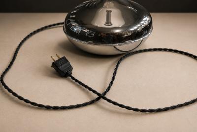 Rewired Brazilian Modern Table Lamp in Chrome Metal and Acrylic Shade