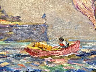 Reynolds Beal Impressionist Oil Painting USS Utah Rockport Mass American 1928