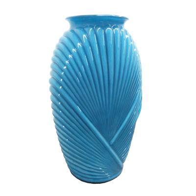 Ribbed Art Deco Glass Vase