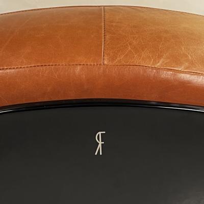 Ricardo Fasanello Impeccable Gaivota Swiveling Leather Armchair by Ricardo Fasanello