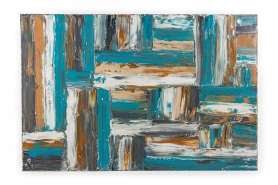 Ricardo Rumi Blue White Ochre Grey Grid 2011 