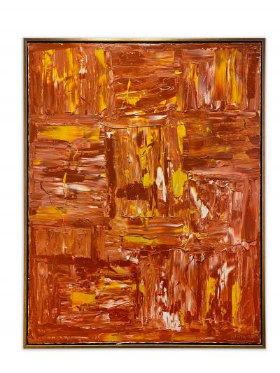 Ricardo Rumi Framed Abstract Oil Painting titled Fire 2006 