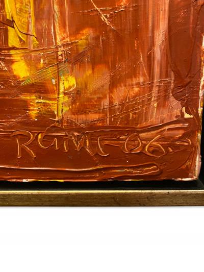 Ricardo Rumi Framed Abstract Oil Painting titled Fire 2006 
