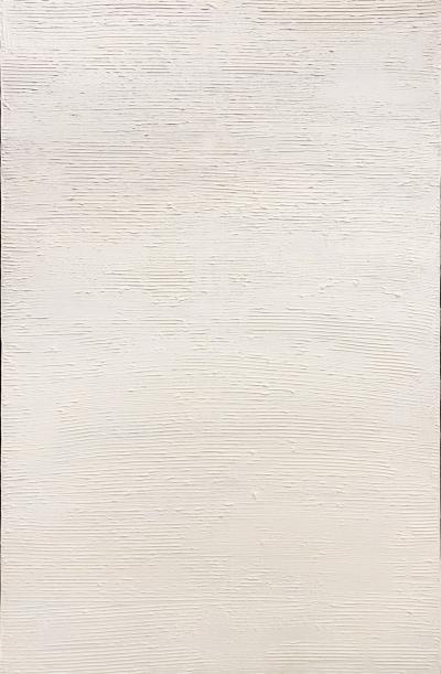 Ricardo Rumi Framed Abstract Oil Painting titled White on White 