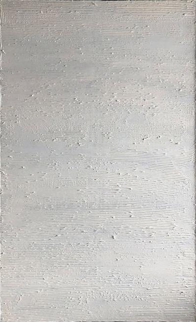 Ricardo Rumi White on White textured Oil Painting