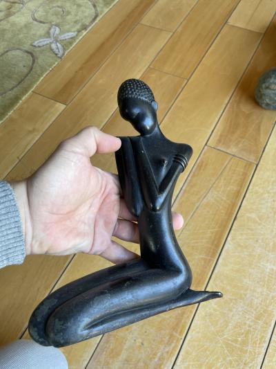 Riccardo Scarpa 1950s bronze sculpture of an African woman