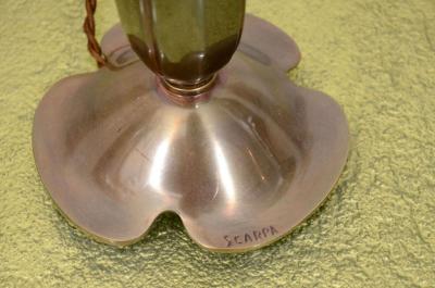 Riccardo Scarpa Pair of bronze lamps signed Scarpa