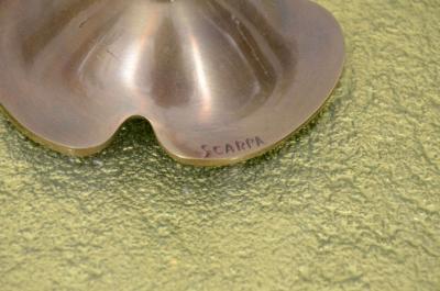 Riccardo Scarpa Pair of bronze lamps signed Scarpa