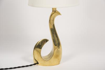 Riccardo Scarpa Pair of bronze male and female birds lamps by Riccardo Scarpa