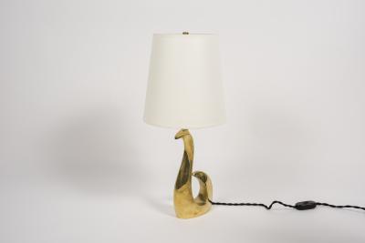 Riccardo Scarpa Pair of bronze male and female birds lamps by Riccardo Scarpa