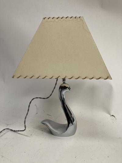 Riccardo Scarpa Pair of chromed bronze lamps By Riccardo scarpa