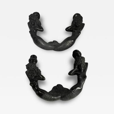 Riccardo Scarpa Pair of mermaid bronze sconces by Riccardo Scarpa