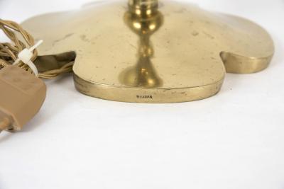 Riccardo Scarpa Rare Polished bronze lamp by Riccardo Scarpa