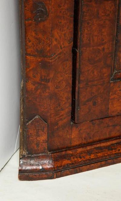 Rich Burl Wood Corner Cupboard
