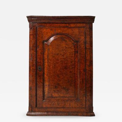 Rich Burl Wood Corner Cupboard