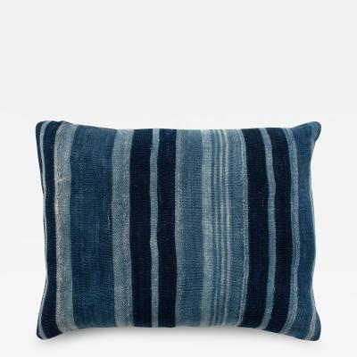 Rich Faded Indigo Stripe Cushion