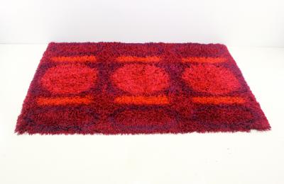 Rich Vibrant Danish Modern Rya Rug