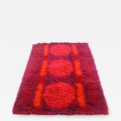 Rich Vibrant Danish Modern Rya Rug