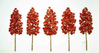 Richard B Smith Aspen Grove 5 pc 5 stem translucent red