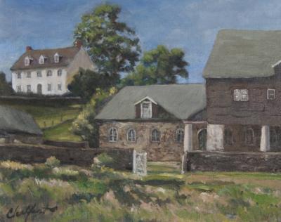 Richard Barnard Chalfant White House Oil on Panel by Richard Chalfant