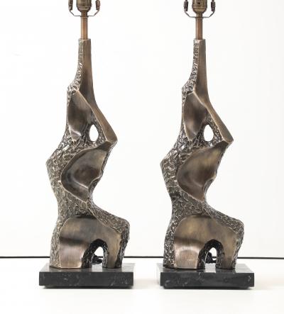 Richard Barr Richard Barr Bronze Brutalist Lamps