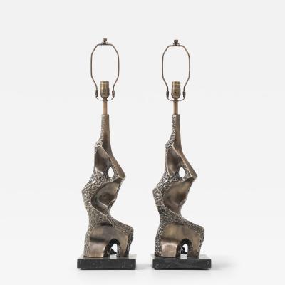 Richard Barr Richard Barr Bronze Brutalist Lamps