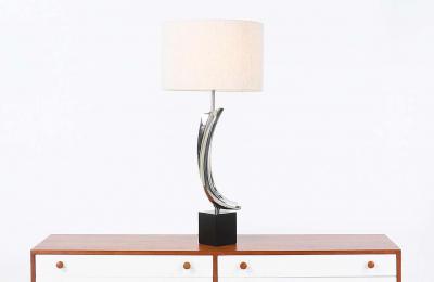 Richard Barr Richard Barr Harold Weiss Chrome Table Lamp for Laurel Lamp Co 