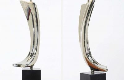 Richard Barr Richard Barr Harold Weiss Chrome Table Lamp for Laurel Lamp Co 