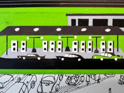 Richard Erdoes Mid Century Expressway Proposal Over Norman Rockwell Town