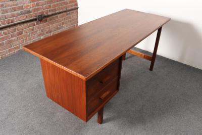 Richard Ernst Artschwager Mid Century American Modern Studio Craft Walnut Desk by Richard Artschwager