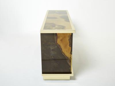 Richard Esabelle Faure French Isabelle and Richard Faure oxidized brass sideboard 1970s