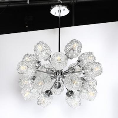 Richard Essig Mid Century 18 Arm Chrome Glass Sputnik Chandelier Attributed to Richard Essig