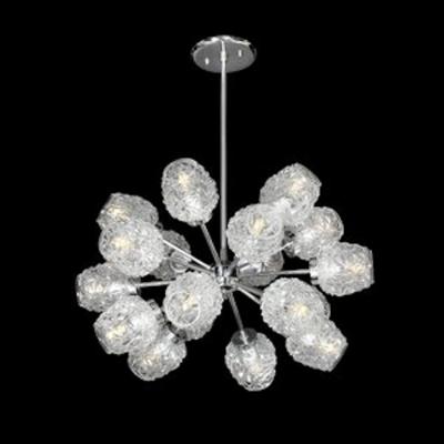 Richard Essig Mid Century 18 Arm Chrome Glass Sputnik Chandelier Attributed to Richard Essig