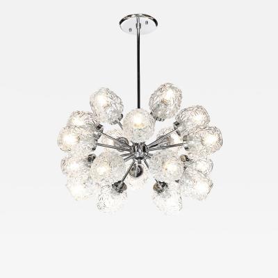 Richard Essig Mid Century 18 Arm Chrome Glass Sputnik Chandelier Attributed to Richard Essig