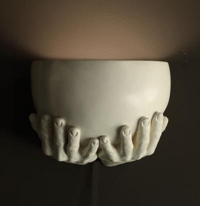 Richard Etts Richard Etts b 1941 Plaster Wall Sconce Signed and dtd 1976