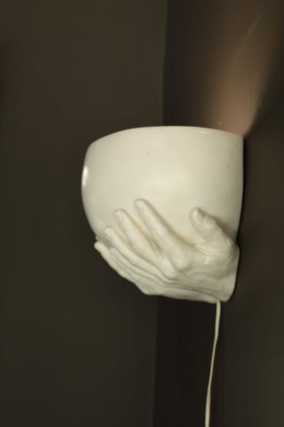 Richard Etts Richard Etts b 1941 Plaster Wall Sconce Signed and dtd 1976