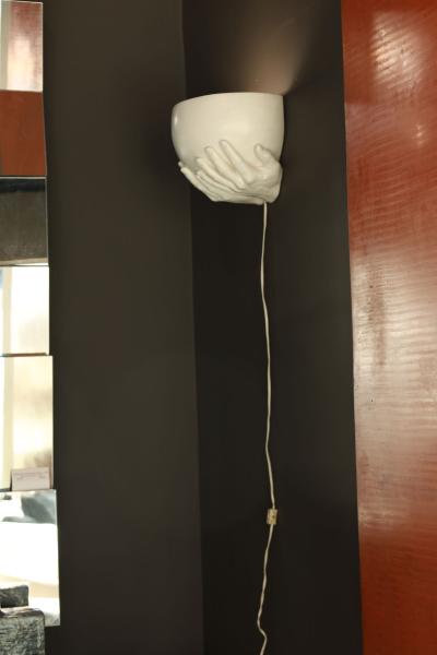 Richard Etts Richard Etts b 1941 Plaster Wall Sconce Signed and dtd 1976