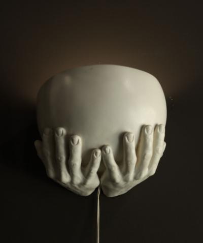 Richard Etts Richard Etts b 1941 Plaster Wall Sconce Signed and dtd 1976