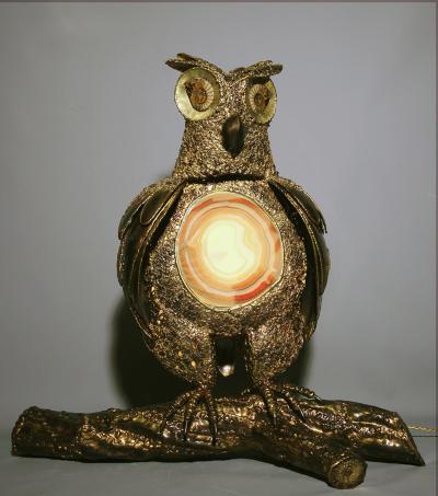 Richard Faure Grand duke on a branch 1980s luminous sculpture by Richard Faure