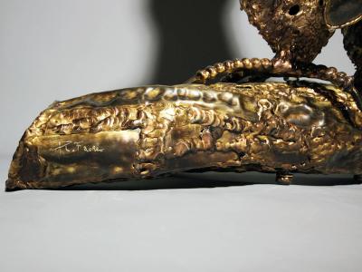 Richard Faure Grand duke on a branch 1980s luminous sculpture by Richard Faure