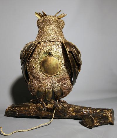 Richard Faure Grand duke on a branch 1980s luminous sculpture by Richard Faure