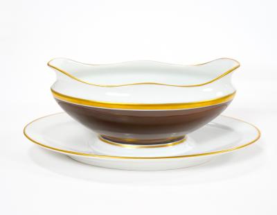 Richard Ginori Brown Gold Trimmed Extensive Dinnerware Service Of 99 Pieces